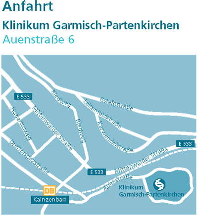 Anfahrtskarte der MGZ-Filiale in Garmisch-Partenkirchen